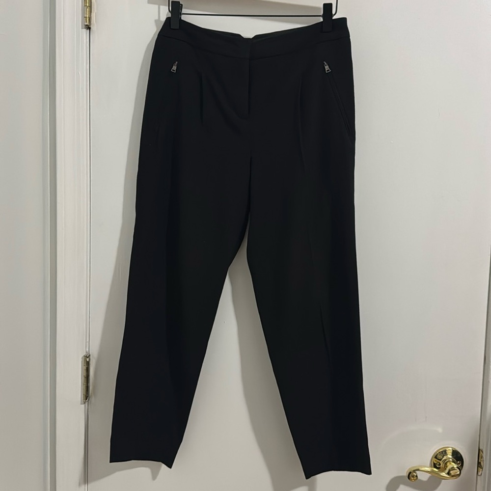 Black cropped work pants